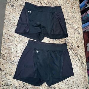 2 pairs of Under Armour heat gear shorts